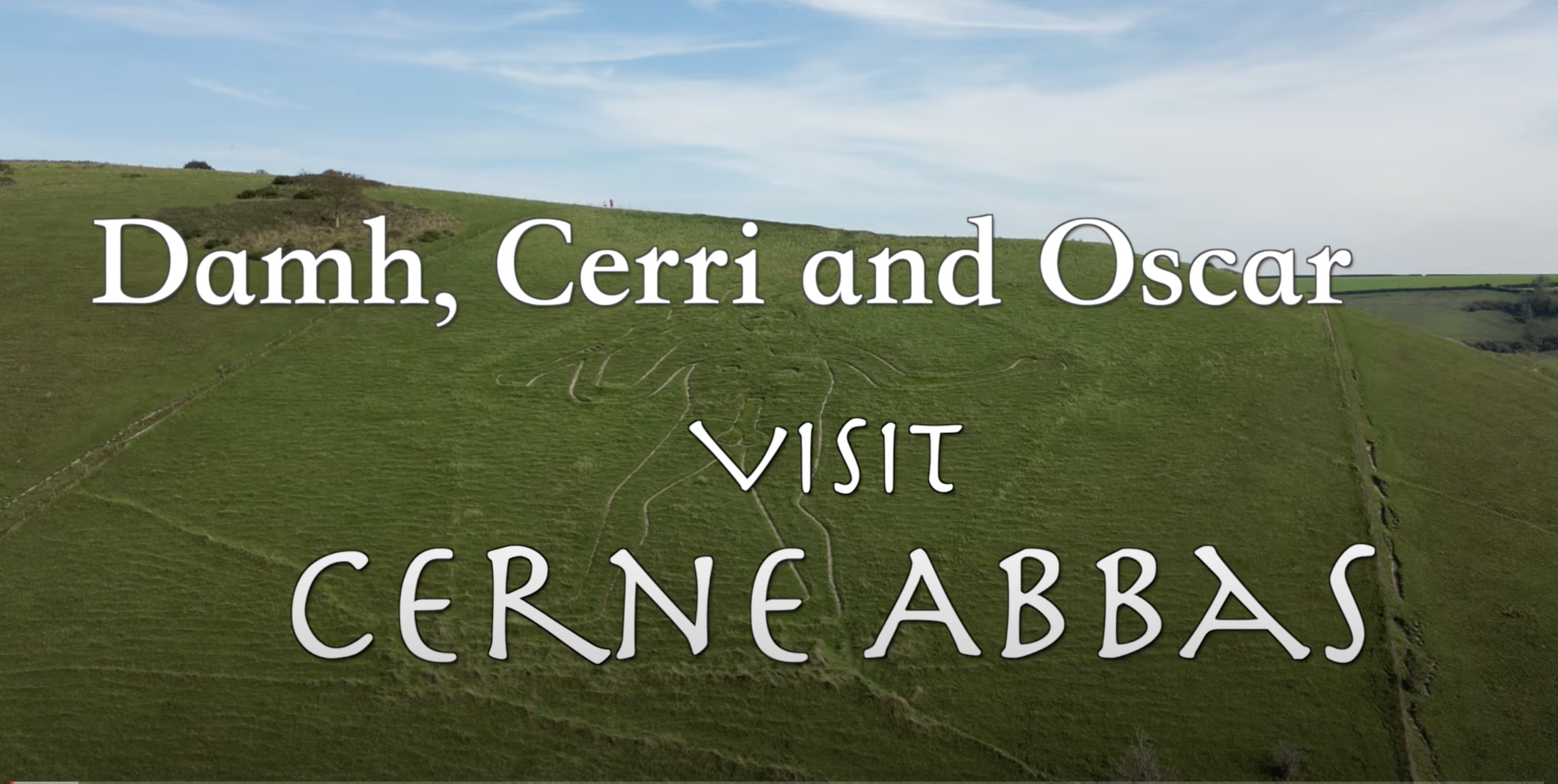 Damh, Cerri and Oscar visit the Cerne Abbas Giant